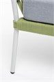 "Диего" кресло плетеное из роупа, каркас алюминий светло-серый (RAL7035) муар, роуп салатовый меланж круглый, ткань светло-серая DIE-A-001 RAL7035 Mua mel-green(H-gray) - фото 16669647