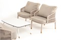 "Верона" лаунж-зона 5-местная плетеная из роупа (веревки), каркас алюминиевый белый, роуп бежевый VERS3C2TJ-4-SET beige - фото 16669960