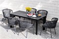 "Венето" обеденная группа на 6 персон со стульями "Милан", каркас темно-серый, роуп темно-серый VEN-CMIL6T1-7-SET D-gray - фото 16671382
