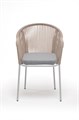 "Лион" стул плетеный из роупа, каркас из стали светло-серый (RAL7035) муар, роуп бежевый круглый, ткань светло-серая LIO-CH-st001 RAL7035 Mua beige(H-gray) - фото 16671808
