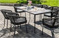 "Малага" обеденная группа на 6 персон со стульями "Марсель", каркас темно-серый, роуп темно-серый MAL-CM6T1-7-SET D-gray - фото 16671821