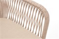 "Лион" стул плетеный из роупа, каркас из стали белый муар, роуп бежевый круглый, ткань бежевая LIO-CH-st001 W Mua beige(beige) - фото 16671923