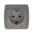 Розетка 1-м ОП Клио 16А IP44 с заземл. сер. UNIVersal К2228-Gr 1842707 - фото 16672044