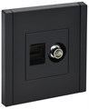 Розетка 2-м TV+RJ45 кат.5E FORTE&PIANO FP136 черн. IEK FP-AK20-1-K02 1853211 - фото 16672084