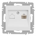 Розетка Accent 6-303-01М информационная RJ45 IP20 СУ бел. матов. Intro Б0063625 1931511 - фото 16673929