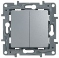Переключатель 2-кл. СП Etika Plus 10А IP20 250В 10AX безвинтов. зажимы механизм алюм. Leg 672412 1066887 - фото 16673979