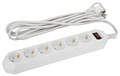 Удлинитель с сетевым фильтром 6х1.5м с заземл. 10А IP20 USF-6es-1.5m-W с выкл. с базов. защитой бел. Эра Б0037260 1500627 - фото 16674106
