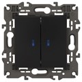Выключатель 2-кл. СП Elegance 14-1105-05 10А IP20 250В 10AX с подсветкой механизм антрацит Эра Б0034241 1231911 - фото 16674114