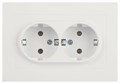 Розетка Accent 6-205-01М 2X2P+E Schuko 16А-250В IP20 СУ AL/CU бел. матов. Intro Б0063487 1931489 - фото 16674147