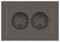 Розетка Accent 6-204-09 2х2P 16А-250В IP20 СУ AL/CU титан Intro Б0063433 1931488 - фото 16674148