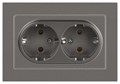 Розетка Accent 6-205-09 двойн. 2X2P+E Schuko 16А-250В IP20 СУ AL/CU титан Intro Б0063500 1931497 - фото 16674217