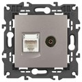 Розетка ЭРА Elegance 14-3110-16 RJ45+TV титан Эра Б0065768 1952984 - фото 16674358