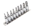 JTC-3303 - Набор бит-головок 1/4" TORX 5-ти гранных TS10H-TS50H 9 предметов JTC -  
  Размеры под ключ 1/4&rdquo; Dr TS10H, TS15H, TS20H, TS25H, TS27H, TS30H, TS4GH, TS45H, TS50H.  
  Материал: S2.
  Предназначен для болтов нового типа с пятигранной го JTC-3303 - фото 16684803