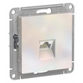 Розетка компьютерная AtlasDesign RJ45 кат.6A механизм жемчуж. SE ATN000486 1324404 - фото 16691541