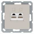 Розетка компьютерная 2-м RJ45 IP20 кат. 5E механизм тауп Jasmart G6106T 1945159 - фото 16704401