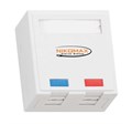 Розетка 2 порта кат.6 (класс E) 250МГц RJ45/8P8C FT-TOOL/110/KRONE T568A/B неэкран. со шторками бел. NIKOMAX NMC-WO2UE2-FT-ST-WT 494213 - фото 16704584