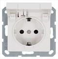 Розетка 1-м Shuko 16А IP20 с заземл. защ. шторки с крышкой механизм бел. глянцевый Jasmart G5505W 1945131 - фото 16704650