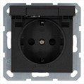 Розетка 1-м Shuko 16А IP20 с заземл. защ. шторки с крышкой механизм антрацит Jasmart G5505B 1945130 - фото 16704651