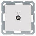 Розетка телевизионная оконечная TV Ф9.5мм механизм бел. глянцевый Jasmart G6001W 1945181 - фото 16704656