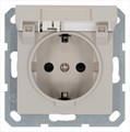 Розетка 1-м Shuko 16А IP20 с заземл. защ. шторки с крышкой механизм тауп Jasmart G5505T 1945133 - фото 16704660
