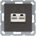 Розетка компьютерная 2-м RJ45 IP20 кат. 5E механизм мокко Jasmart G6106Z 1945158 - фото 16704751