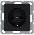 Розетка 1-м Shuko 16А IP20 с заземл. защ. шторки механизм черн. матов. soft touch Jasmart G5501PB 1945128 - фото 16704760