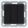 Выключатель 3-кл. 10А IP20 механизм черн. матовый soft touch Jasmart G3031PB 1944946 - фото 16704853