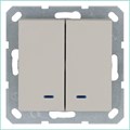 Выключатель 2-кл. 10А IP20 с подсветкой механизм тауп Jasmart G3023NT 1944939 - фото 16704854
