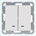 Выключатель 2-кл. 10А IP20 с подсветкой механизм бел. глянцевый Jasmart G3023NW 1944937 - фото 16704856