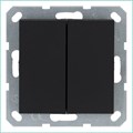 Переключатель проходной 2-кл. 10А IP20 механизм черн. матов. soft touch Jasmart G3022PB 1945012 - фото 16704866