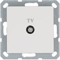 Розетка телевизионная проходная TV Ф9.5мм механизм бел. глянцевый Jasmart G6002W 1945199 - фото 16704971