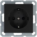 Розетка 1-м Shuko 16А IP20 с заземл. защ. шторки механизм антрацит Jasmart G5501B 1945124 - фото 16704982