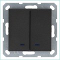 Выключатель 2-кл. 10А IP20 с подсветкой механизм антрацит Jasmart G3023NB 1944936 - фото 16705058