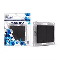 Выключатель 2-кл. СП Pixel 10А IP20 с индикатором механизм карбон TOKOV ELECTRIC TKE-PX-V2I-C14 1792318 - фото 16736195
