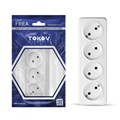 Розетка 4-м ОП Frea 16А IP20 250В без заземл. АБС-пластик бел. TOKOV ELECTRIC TKE-FR-R4-C01 1685679 - фото 16736546