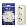 Розетка 3-м ОП Frea 16А IP20 250В с заземл. АБС-пластик беж. TOKOV ELECTRIC TKE-FR-R3Z-C02 1685692 - фото 16736556