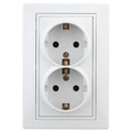 Розетка 2-м СП Plano 1-208-01 16А IP20 250В 2х2P+E Schuko защ. шторки бел. Intro Б0053933 1672651 - фото 16736612