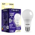 Лампа светодиодная 10Вт А60 3000К Е27 176-264В TOKOV ELECTRIC TKE-A60-E27-10-3K 1660365 - фото 16736647