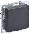 Розетка BRITE РСбш10-3-БрГ 16А IP20 с заземл. защ. шторки с крышкой механизм графит IEK BR-R16-16-K53 1623789 - фото 16736744
