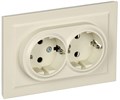Розетка 2-м СП BRITE РС12-3-БрКр 16А в сборе с заземл. без защ. шторок беж. IEK BR-R21-16-K10-F 1617350 - фото 16736750