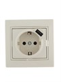 Розетка 1-м СП Mira 16А с заземл. + USB разъем крем. LEZARD 701-0303-181 531295 - фото 16737518
