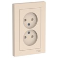 Розетка 2-м СП AtlasDesign 16А IP20 без заземл. защ. шторки в сборе беж. SE ATN000222 1240187 - фото 16737682