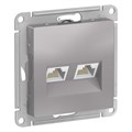 Розетка компьютерная 2-м AtlasDesign RJ45 кат.5E механизм алюм. SE ATN000385 1240255 - фото 16737696