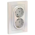 Розетка 2-м СП AtlasDesign 16А IP20 с заземл. защ. шторки в сборе жемчуж. SE ATN000426 1240275 - фото 16737723