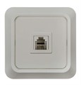 Розетка телефонная 1-м СП Bolleto 7034 16А IP20 бел. ASD / IN HOME 4690612000398 464655 - фото 16737915