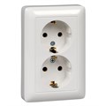 Розетка 2-м СП Хит 16А 250В с заземл. без защ. шторок бел. SE RS16-236-B 309155 - фото 16738136