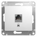 Розетка компьютерная 1-м СП Glossa RJ45 кат.5E механизм бел. SE GSL000181K 275166 - фото 16738358