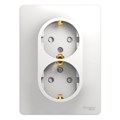 Розетка 2-м СП Glossa 16А IP20 с заземл. защ. шторки в сборе бел. SE GSL000126 275145 - фото 16738365