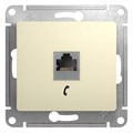 Розетка телефонная 1-м СП Glossa RJ11 механизм беж. SE GSL000281T 275238 - фото 16738370