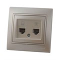 Розетка компьютерная + телефонная 2-м СП Mira RJ45 + RJ11 IP20 со вставкой жемчуж./бел. перламутр. LEZARD 701-3030-143 249509 - фото 16738628